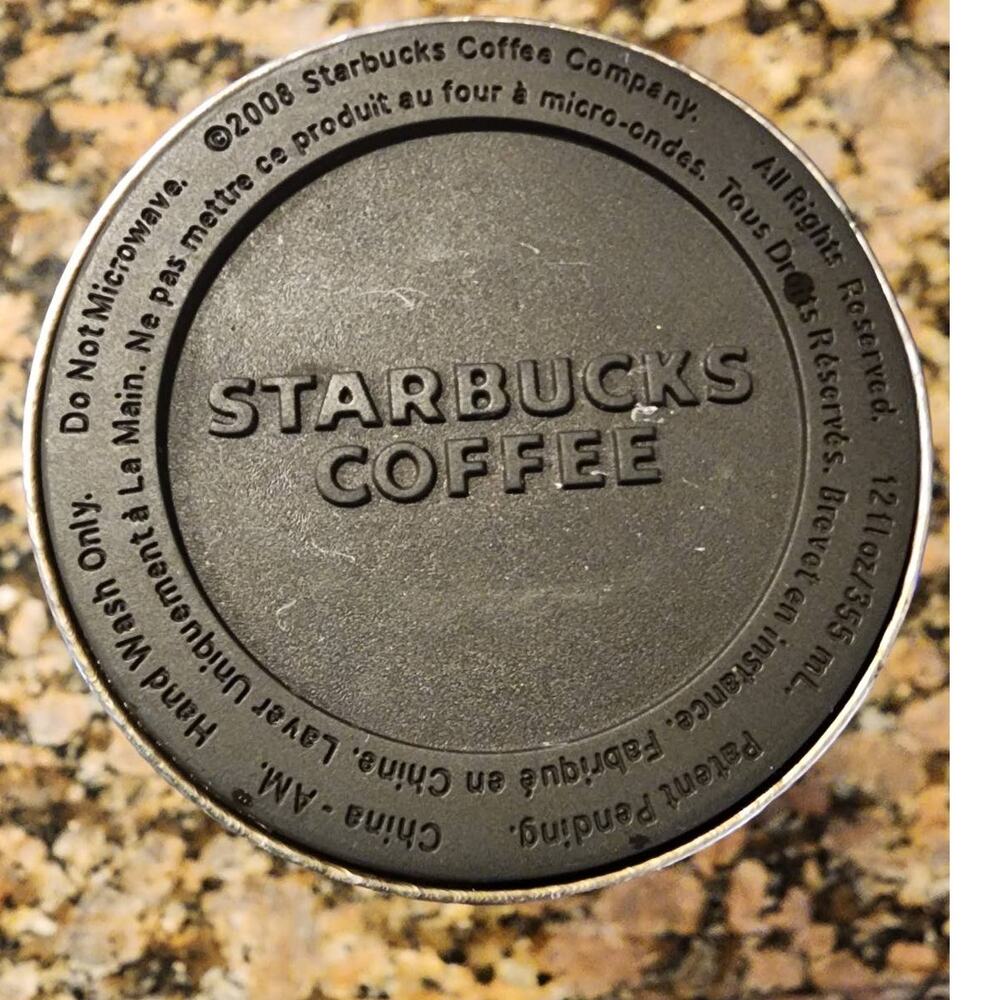 Vintage 2008 Starbucks Gold Stainless Steel 12oz Travel Mug - Picture 3 of 7